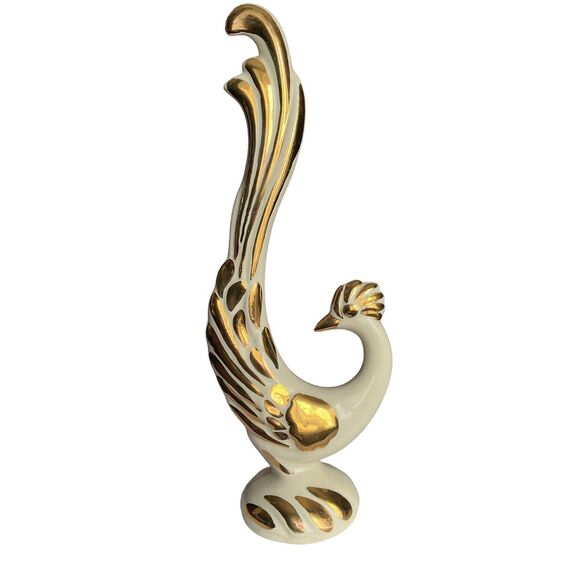 Vtg Bird-Rooster/Pheasant Sculpture Ceramic Porcelain Hand Painted Decorative - Picture 5 of 12